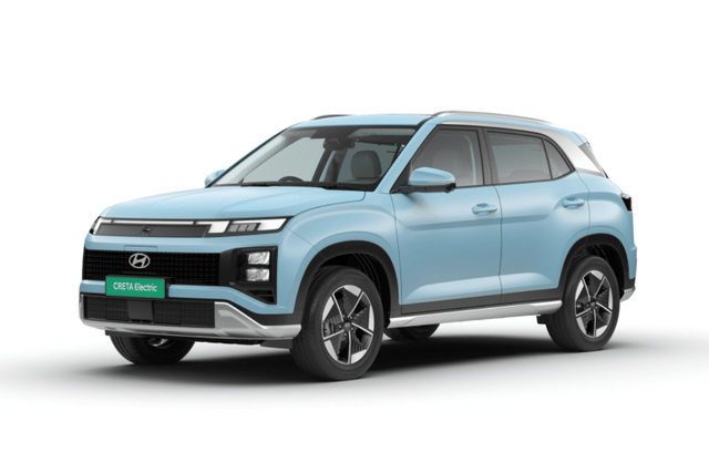 Hyundai Creta Electric Ocean Blue Matte Color Image